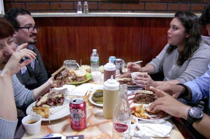 2017-08-01-BK-davids-brisket-house-guests-enjoying-breaking-bread-nyc-dinner