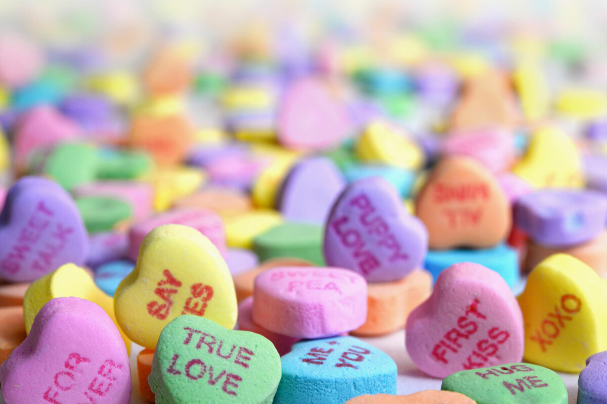 valentine's message hearts candy