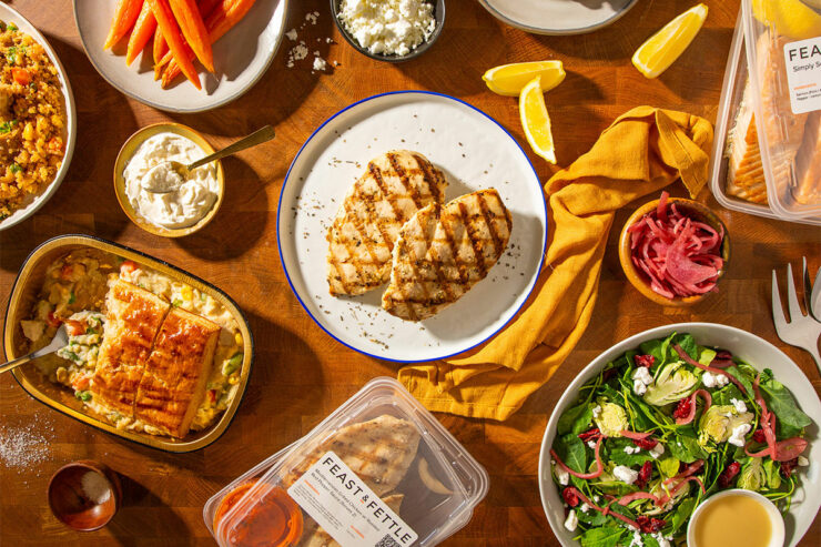 feast & fettle meals spread out on a table